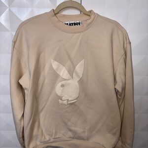 Playboy Unisex Cream Logo Sweatshirt